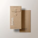 Mockup of DL Size String Envelope in Front View