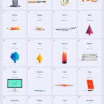 Mockup of front View of a Fancy and Colorful set of Items