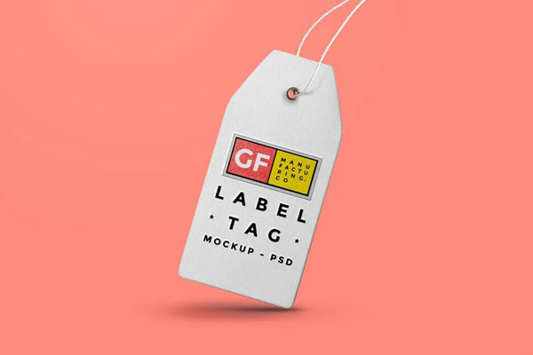 Mockup of Hangtags with Text Printed in Relief in Front View