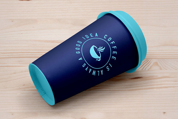 Mockup of Simple Coffee Cup Lying on the Floor