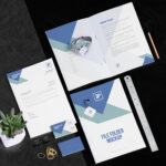 Mockup of Stationery Scene with 21 Moveable Objects
