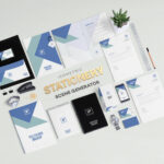 Mockup of Stationery Scene with 21 Moveable Objects