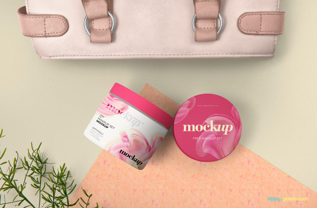 Mockup of Two Cosmetic Jar Packaging