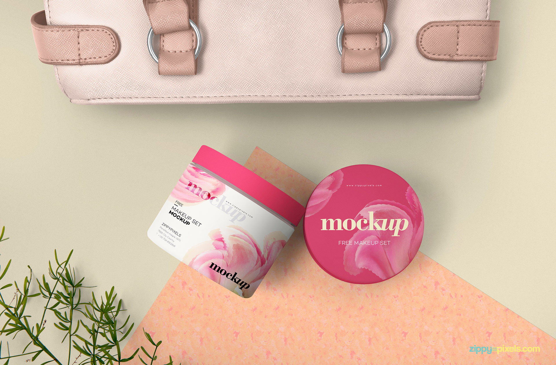 Mockup Of Two Cosmetic Jar Packaging FREE PSD