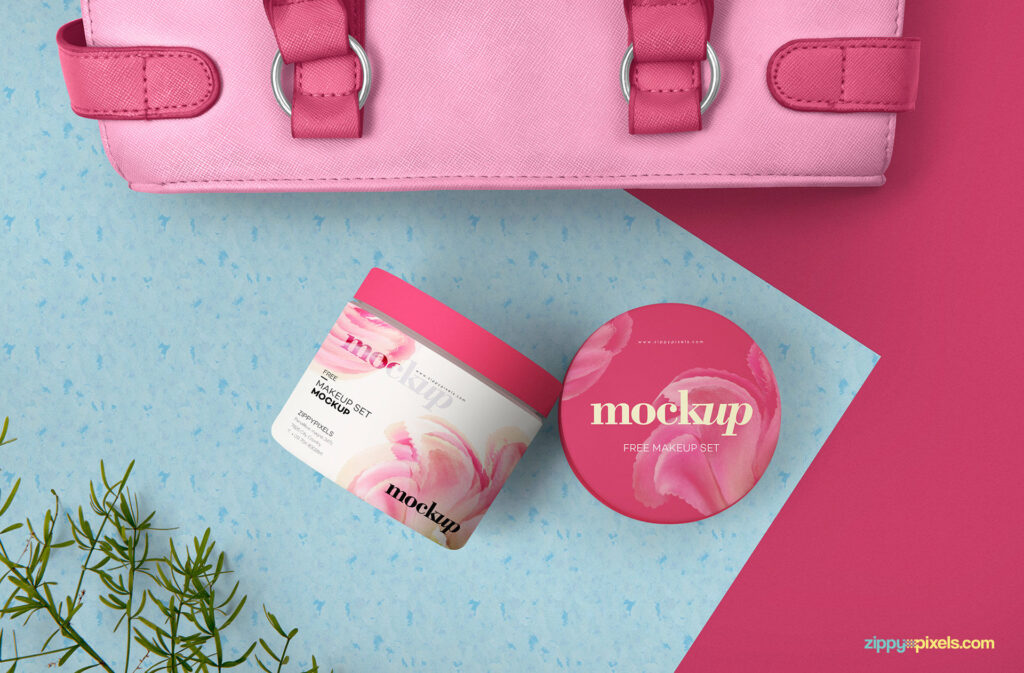 Mockup of Two Cosmetic Jar Packaging