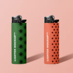 Mockup of Two Lighters Standing in the Front View