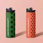 Mockup of Two Lighters Standing in the Front View