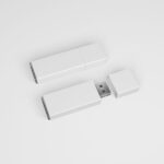 Mockup of Two USB Flash Drives in Perspective View
