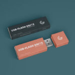 Mockup of Two USB Flash Drives in Perspective View