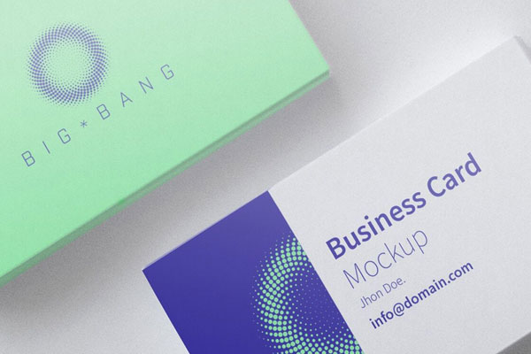 Mockup Showcasing a Close-Up of Two Business Cards