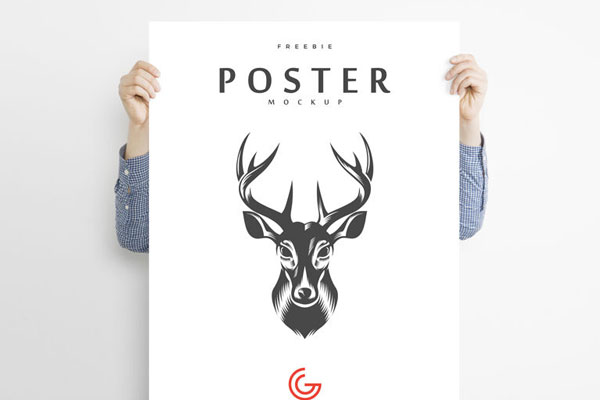 Mockup Showcasing a Male Holding Poster