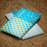 Mockup Showcasing Business Cards on Brown Sackcloth