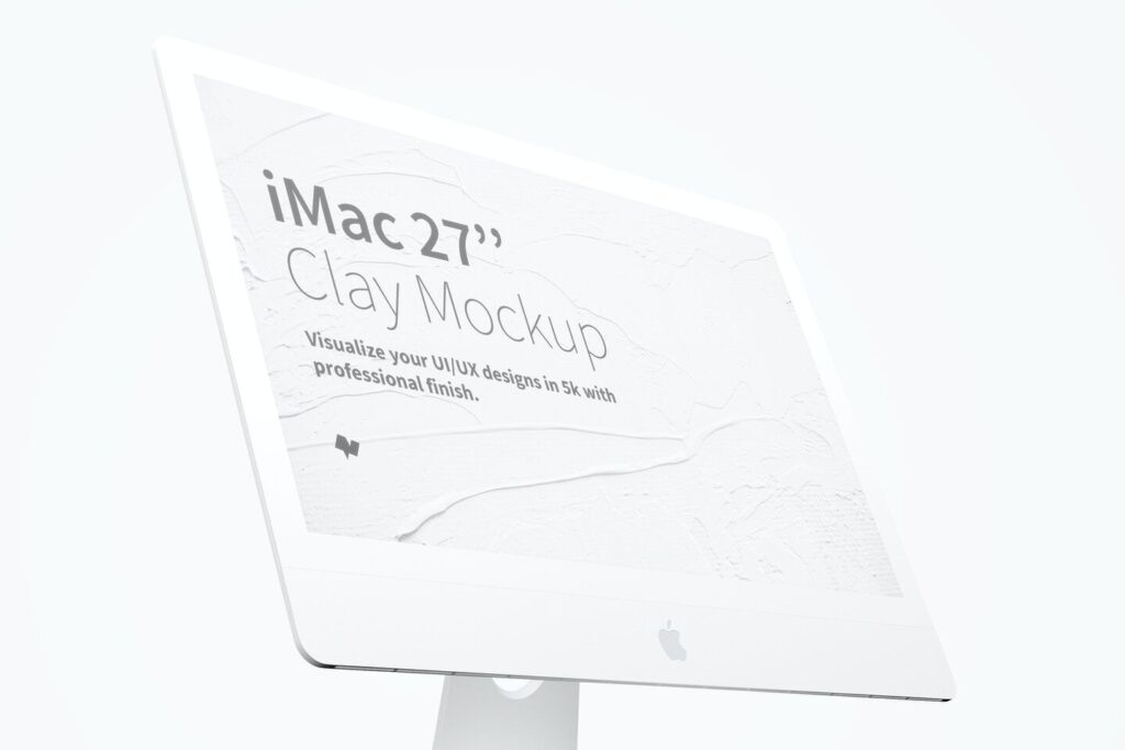 Mockup Showcasing Close-up Side View of iMac 27″