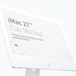 Mockup Showcasing Close-up Side View of iMac 27″