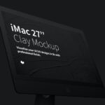 Mockup Showcasing Close-up Side View of iMac 27″