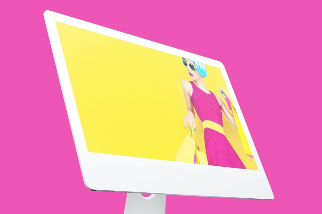 Mockup Showcasing Close-up Side View of iMac 27″