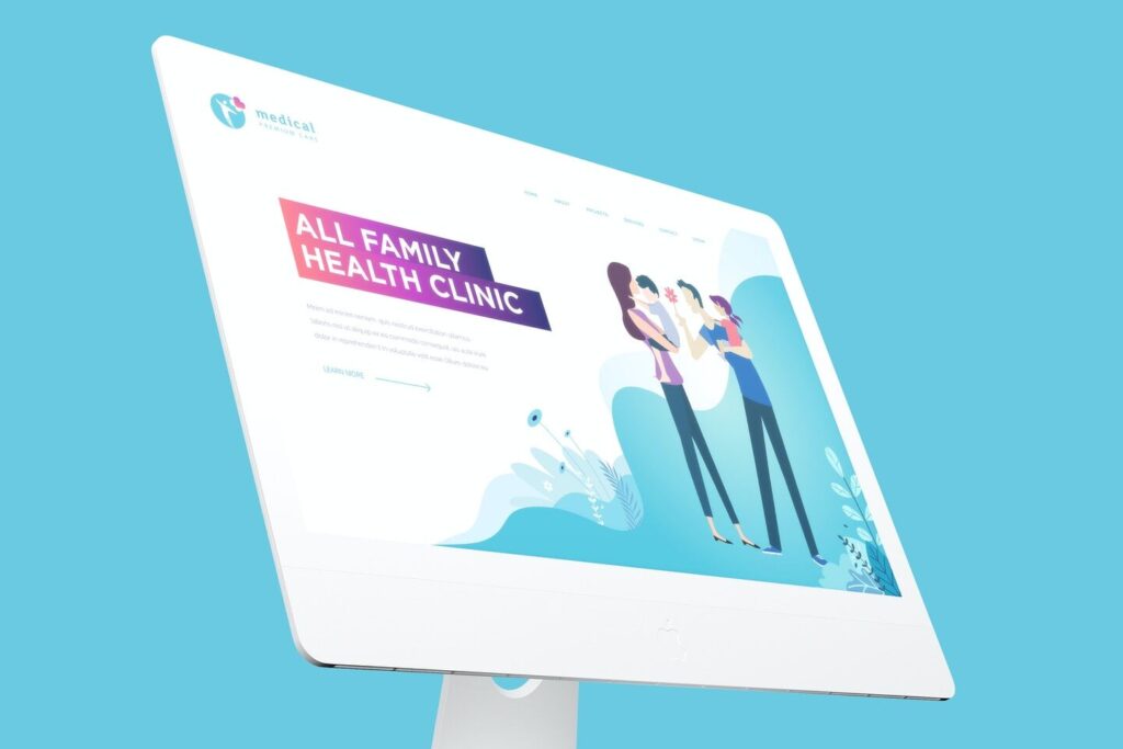 Mockup Showcasing Close-up Side View of iMac 27″