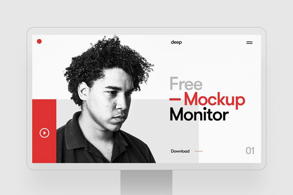 Mockup Showcasing Complete View of Monitor Screen