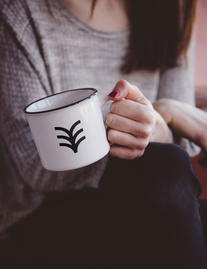 Mockup Showcasing Girl Holding Metal Mug