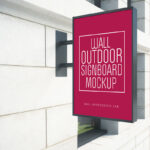 Mockup Showcasing Hanging Wall Outdoor Signboard