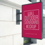Mockup Showcasing Hanging Wall Outdoor Signboard