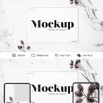 Mockup Showcasing Horizontal Paper Sheet