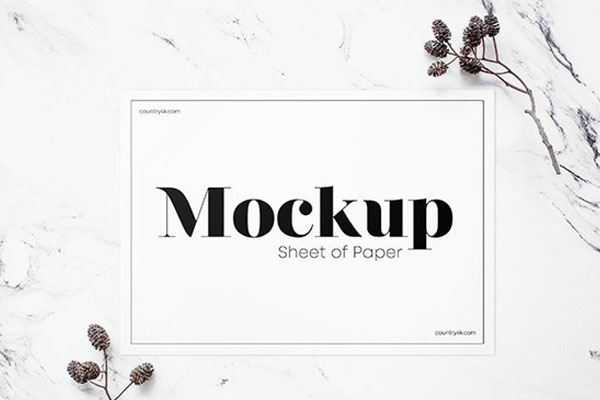 Mockup Showcasing Horizontal Paper Sheet