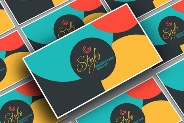 Mockup Showcasing Isometric Style Business Card