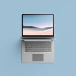 Mockup Showcasing Laptop Top Surface View with Nature Scene Screen