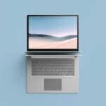 Mockup Showcasing Laptop Top Surface View with Nature Scene Screen