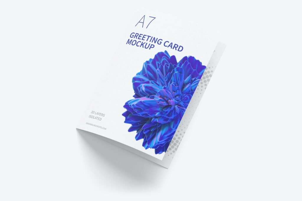 Mockup Showcasing Left Side View of Closed A7 Greeting Card
