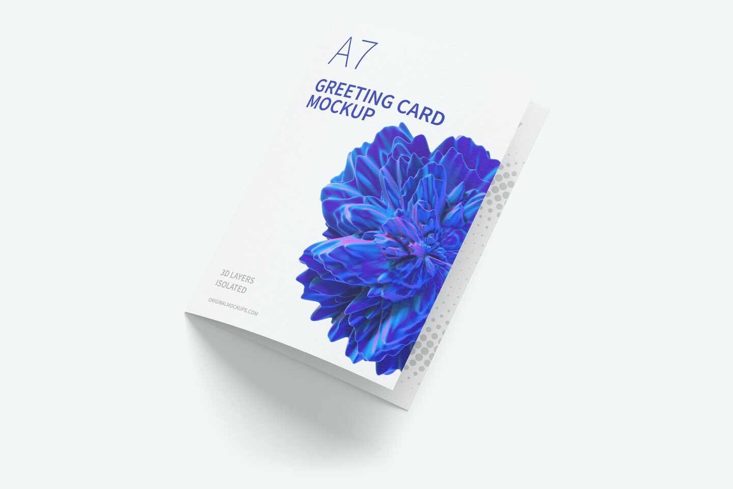 Mockup Showcasing Left Side View of Closed A7 Greeting Card FREE PSD