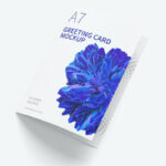 Mockup Showcasing Left Side View of Closed A7 Greeting Card