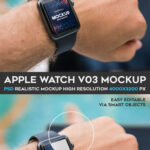 Mockup Showcasing Man Wearing Apple Watch