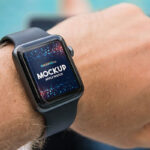 Mockup Showcasing Man Wearing Apple Watch