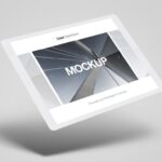 Mockup Showcasing Perspective View of Floating iPad