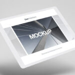 Mockup Showcasing Perspective View of Floating iPad