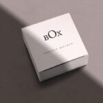 Mockup Showcasing Square Box in Four Different Scenes with Overlayed Shadows