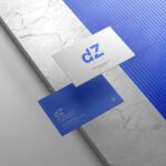 Mockup Showcasing Two Business Cards from Both Sides