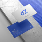 Mockup Showcasing Two Business Cards from Both Sides