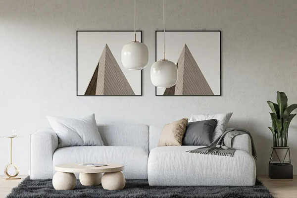 Mockup Showcasing Two Modern Posters in Cozy Living Room with Furniture