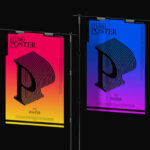 Mockup Showcasing Two Sandwiched Clasps Containing Two Posters