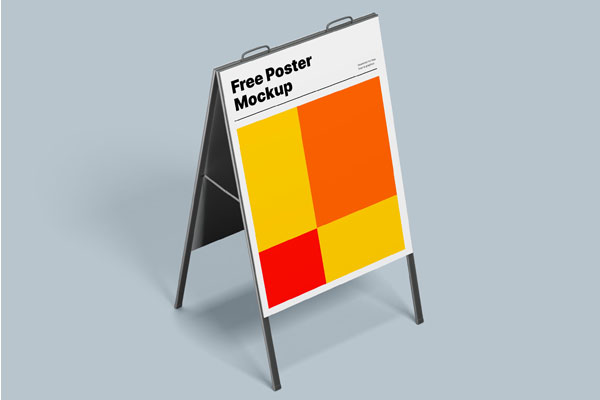 Mockup Showcasing Two Sides of Pillar Poster