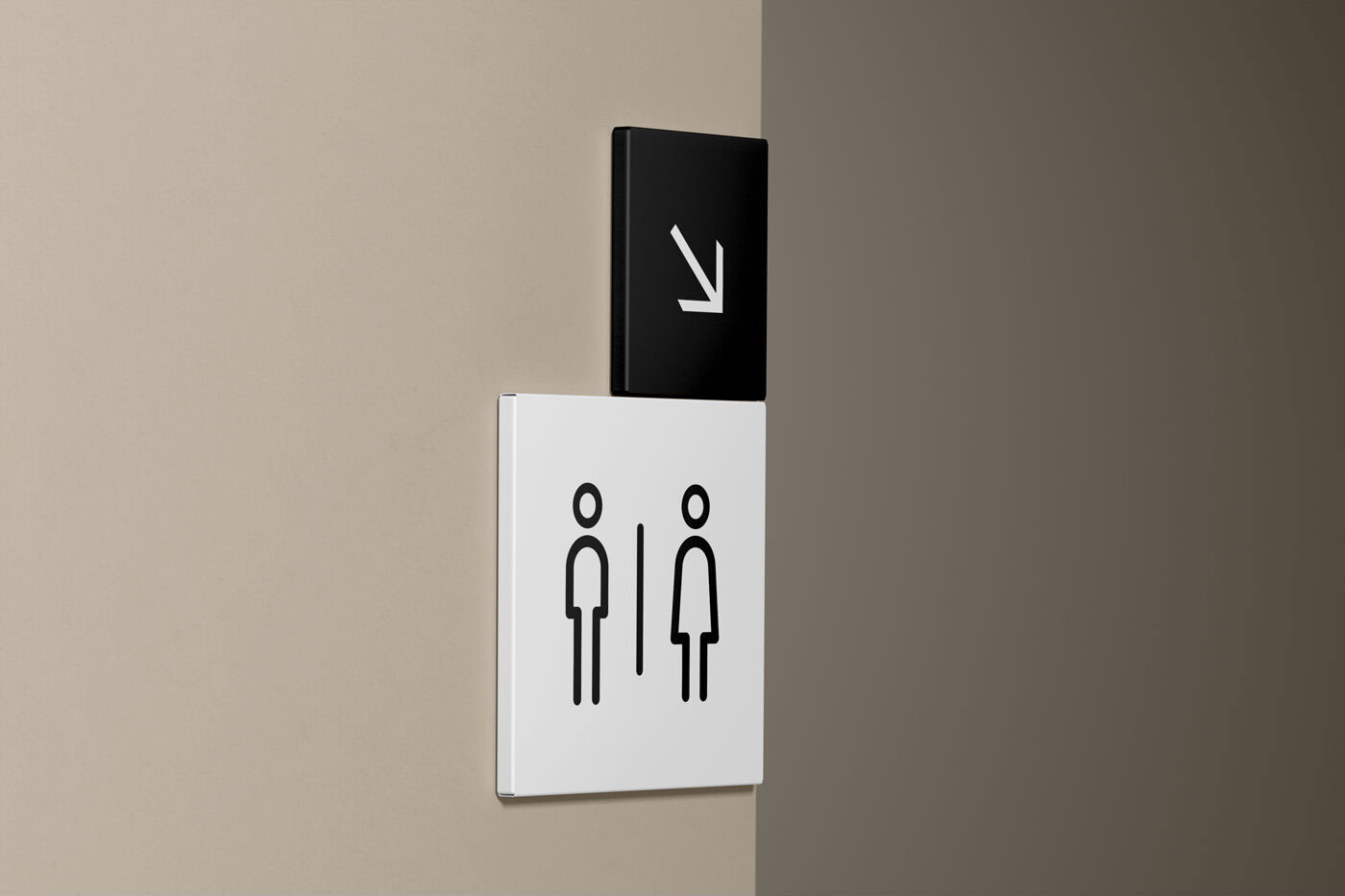 Mockup Showcasing Wayfinding Square Side View FREE PSD