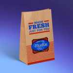 Mockup Showing 3/4 View of a Kraft Paper Takeaway Food Packaging