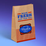 Mockup Showing 3/4 View of a Kraft Paper Takeaway Food Packaging