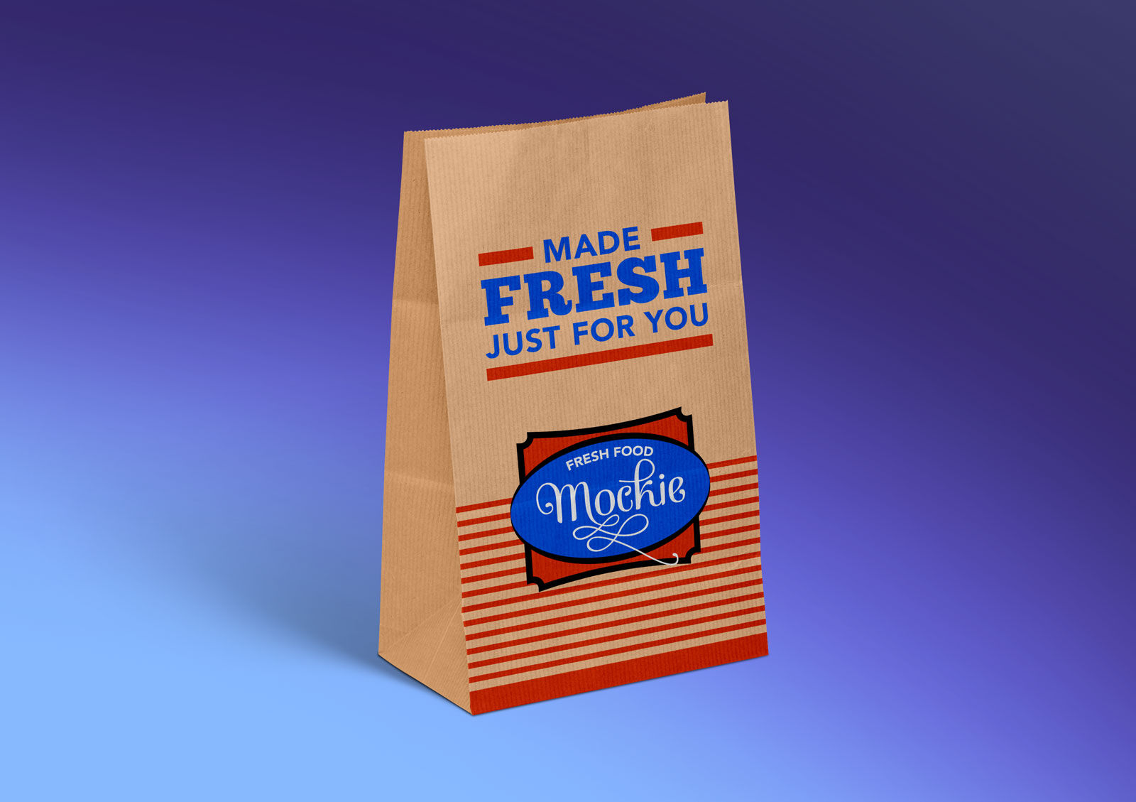Mockup Showing 3/4 View of a Kraft Paper Takeaway Food Packaging FREE PSD