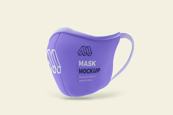 Mockup Showing a Front View of a Covid 19 Face Mask