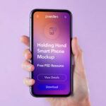 Mockup Showing a Hand Holding a Smartphone