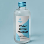 Mockup Showing a Minimal Mini Glass Bottle